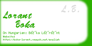 lorant boka business card